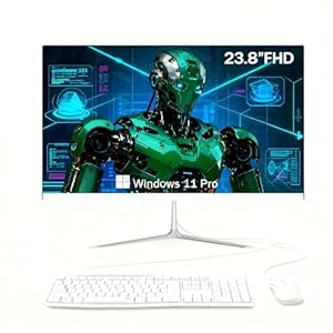 Computadora de escritorio todo en uno de 23.8 pulgadas, pantalla FHD 1920×1080, 16GB DDR4 RAM 256GB SSD, CPU Core i9-11900H (2.5GHz-MAX 4.9GHz), Windows 11 Pro/HDMI, USB3.0, BT4.2, teclado y mouse con