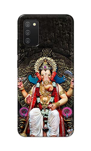 Image of PRINTFIDAA Lord Ganesh Bappa Moriya Printed Designer Hard Back Case Cover for Samsung Galaxy M02s / Samsung A02s / Samsung F02s -(VD) MVN1010