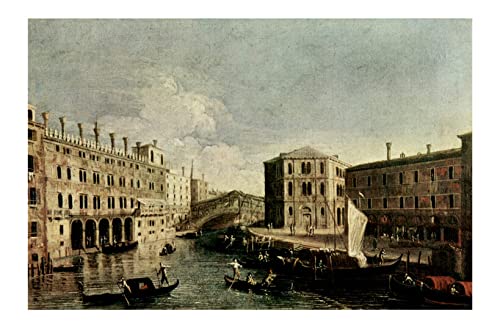 Affiche encadrée Il Canale Grande a Rialto Canaletto par Spiffing Prints en taille S mat