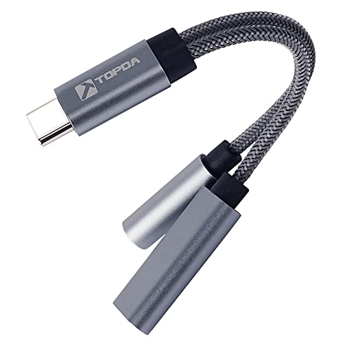 USB Type C to 3.5mm Headphone Adapter, Headphone Splitter with PD 60W Fast Charging, Headphone Jack Adapter for Earphone Headset Compatible with iPhone Samsung Tablet Laptop