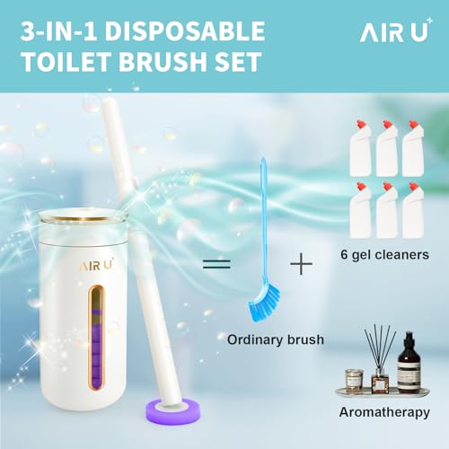 Image of 48 Count Disposable Toilet Brush Heads, Toilet Bowl Wand Refills for Toilet and Bathroom Cleaning, Purple Lavender Fragrance, Not Suitable for Electric Toilet Brushes