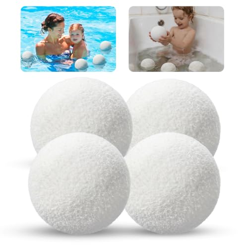 MARKETTY Hot Tub Scum Absorber Balls Reusable Oil Absorbing Scum Sponge Washable Scum Absorbing Sponge Balls for Spa 4 Pack Easy to Clean Suitable for Hot Tub Pool Bath Keep Water Clean