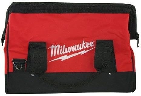 Milwaukee 17 Inch Heavy Duty Canvas Tool Bag with 6 Interior Pockets, Reinforced Bottom, and Strap Ring (Shoulder Strap Not Included)