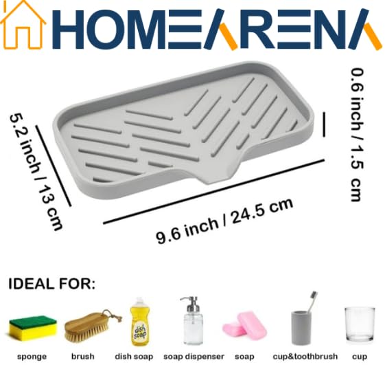 Image of Kitchen Sink Organiser & Sink Organizer for Kitchen Basin | Kitchen Organizer Items with Sink Drainer, Kitchen Soap Stand for Sink, Sponge Holder & Soap Stand for Kitchen Sink (SoapMat Small)