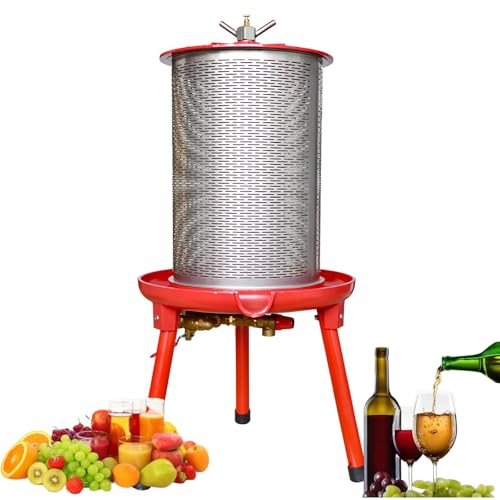 GUUFUFA Prensa Hydropress de 40L Prensa de Frutas y vinos para Prensa de Sidra Elaboración de Vino Prensa de Pera Prensa de Nido de Abeja Frutas Blandas Verduras Bayas Trituradora de UVA Molinillo