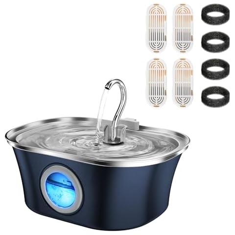 HICC PULE Cat Water Fountain(Navy)&Replacement Filters Cover