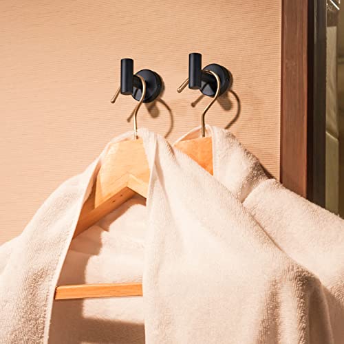Towel Hooks Bathroom Hook Wall Towel Hooks, Stainless Steel Heavy Duty Door Hanger Towel Robe Clothes Cabinet Closet Hook For Bathroom Kitchen Garage Home Hotel, 2 Pack, Black #TOP6