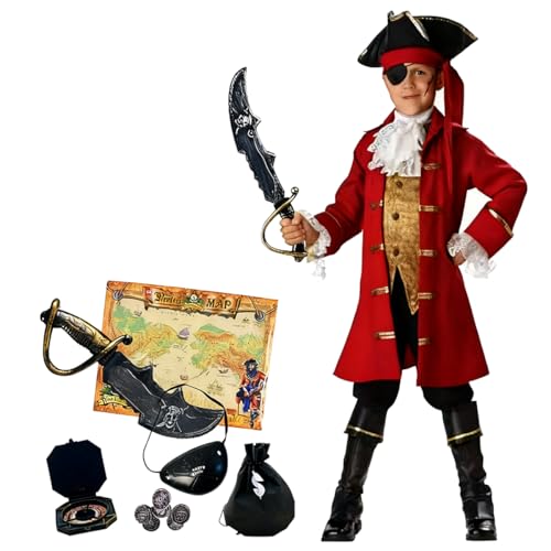 Belle & Moana Déguisement de Pirate pour Enfant Deguisement Pirate Costume Kids Garçon avec Pirate Accessoires Anniversaire Fêtes Carnaval Halloween Cosplay...
