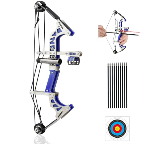 Mini Compound Bow and Arrow Set for Age 15+ Cool Gadget for Man & Women Archery Hunting Bow for Target Shooting Hunting Games Relieve Pressure Birthday Festival
