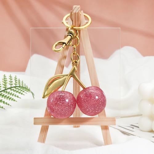 SKYFUN Cherry Keychain for Women Apple Strawberry Bag Charm Key Chain Accessories Gifts for Birthday Christmas