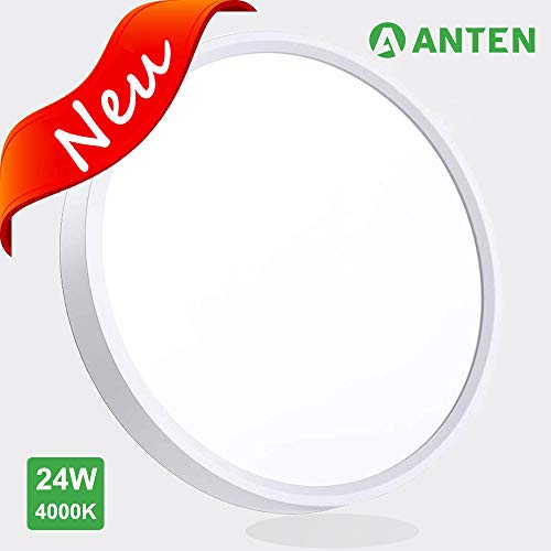 Preisvergleich Produktbild ANTEN LED Deckenleuchte 24W Rund Deckenlampe und Ultraslim, Ø300x24mm, Neutralweiß 4000K Deckenstrahler für Flur, Wohnzimmer, Kinderzimmer, Küche, Büro oder Schlafzimmer