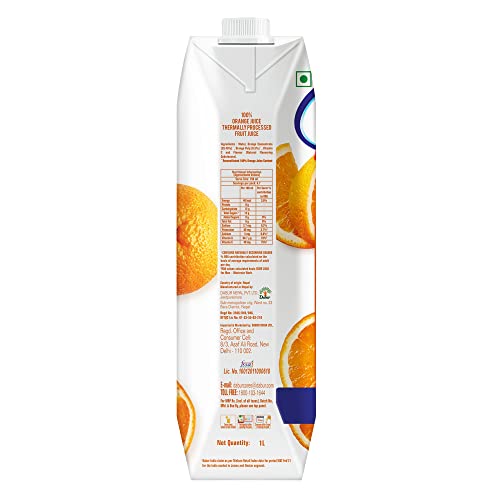 Image of Real Activ Orange Fruit Juice - 1L | 100% No Added Sugars & Preservatives | Rich In Vitamin C | Goodness Of Best Oranges | Tasty, Refreshing & Energizing Fruit Drink (Pack of 2)