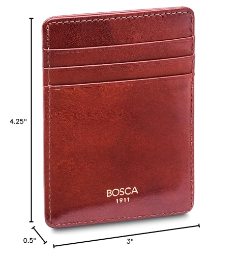 Image of Bosca Old Leather RFID Blocking Front Pocket Wallet with Magnetic Money Clip - Leather Wallet for Men