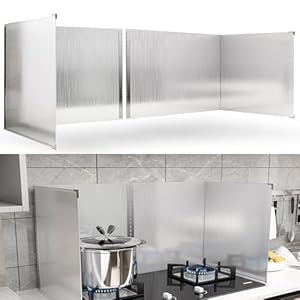 2 PCS Stove Grease Oil Splatter Guard | Range Backsplash Splatter Guard for Wall | 2 Sided Foldable Splash Shield Metal Panel Protector for Cooking, Stainless Steel, 18.1 X 15.7 X 15.7 Inches