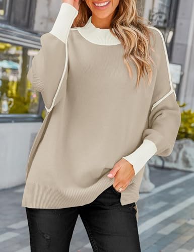 ZESICA Women's Fall 2025 Oversized Sweaters Long Sleeve