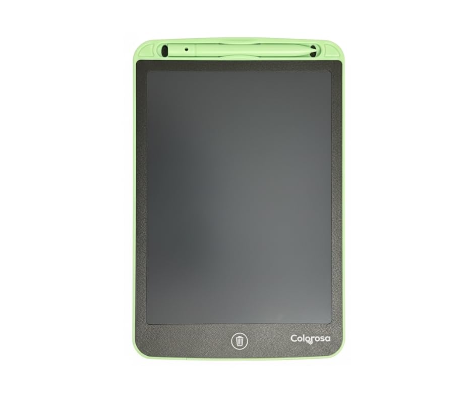 Lavagnetta LCD Cancellabile Bambini Colorosa 10" - Tavoletta Grafica Magic Tablet con Penna Inclusa (Verde)