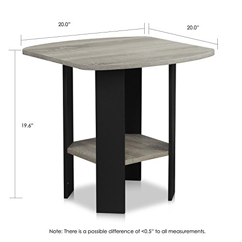 Furinno 2-11180 Simple Design End Table, 2-Pack, French Oak Grey/Black thumb #2