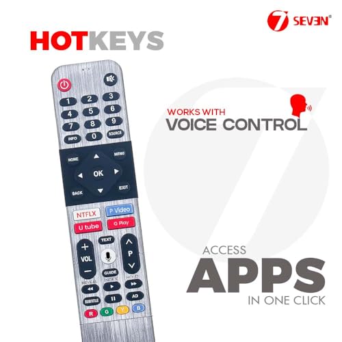 Image of 7SEVEN Compatible SKYWORTH TV Remote Control with Google Assistant, Bluetooth Voice Command skyworth Remote Android tv with Netflix Prime Video YouTube and Google Play hot Keys. Pairing Must!
