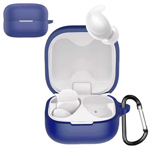 KANOYO For Sony LinkBuds Open ケース シリコン素材 保護カバー 防水 防塵 耐衝撃 装着充電可能 カラビナ付きソニー LinkBuds Openカバー (ブルー)