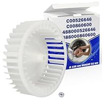 Lüfterrad für Trockner Ø 155 mm mit dem Originalcode C00526646 C00860600 für Indesit 488000526646 488000860600 für Whirlpool - Garantie 10 Jahre - MONTERAL