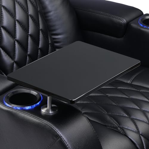 Weilianda Home Theater Seating Series Swivel Tray Table for Wei lianda Home Theater Seat Compatible with 0.47 inch Holes Matte Black