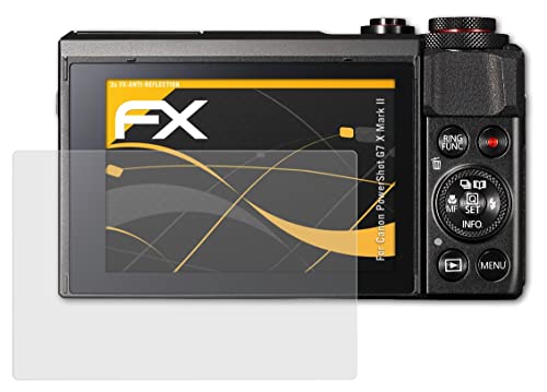 atFoliX Screen Protector compatible with Canon PowerShot G7 X Mark II Screen Protection Film, anti-reflective and shock-absorbing FX Protector Film (3X)