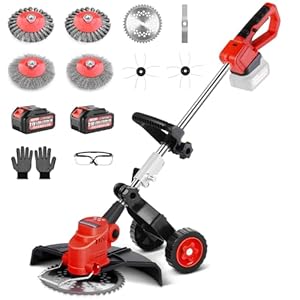 Herlld 5-in-1 Akku Rasentrimmer mit 2 Akkus