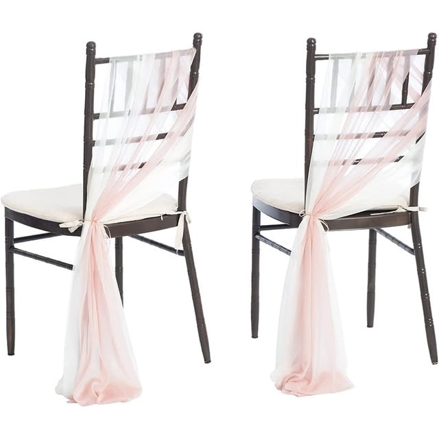 Dekoracyjne szarfy na krzesła, 8ZESTAW(Light Pink Ivory Whi)