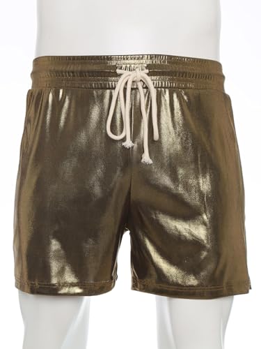 iiniim Mens Drawstring Shorts Boxer Metallic Shiny Swim Trunks Beachwear Gym Workout Biking Shorts2
