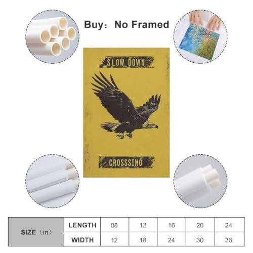 Toile vintage Eagle Crossing Warning grand format déco chambre