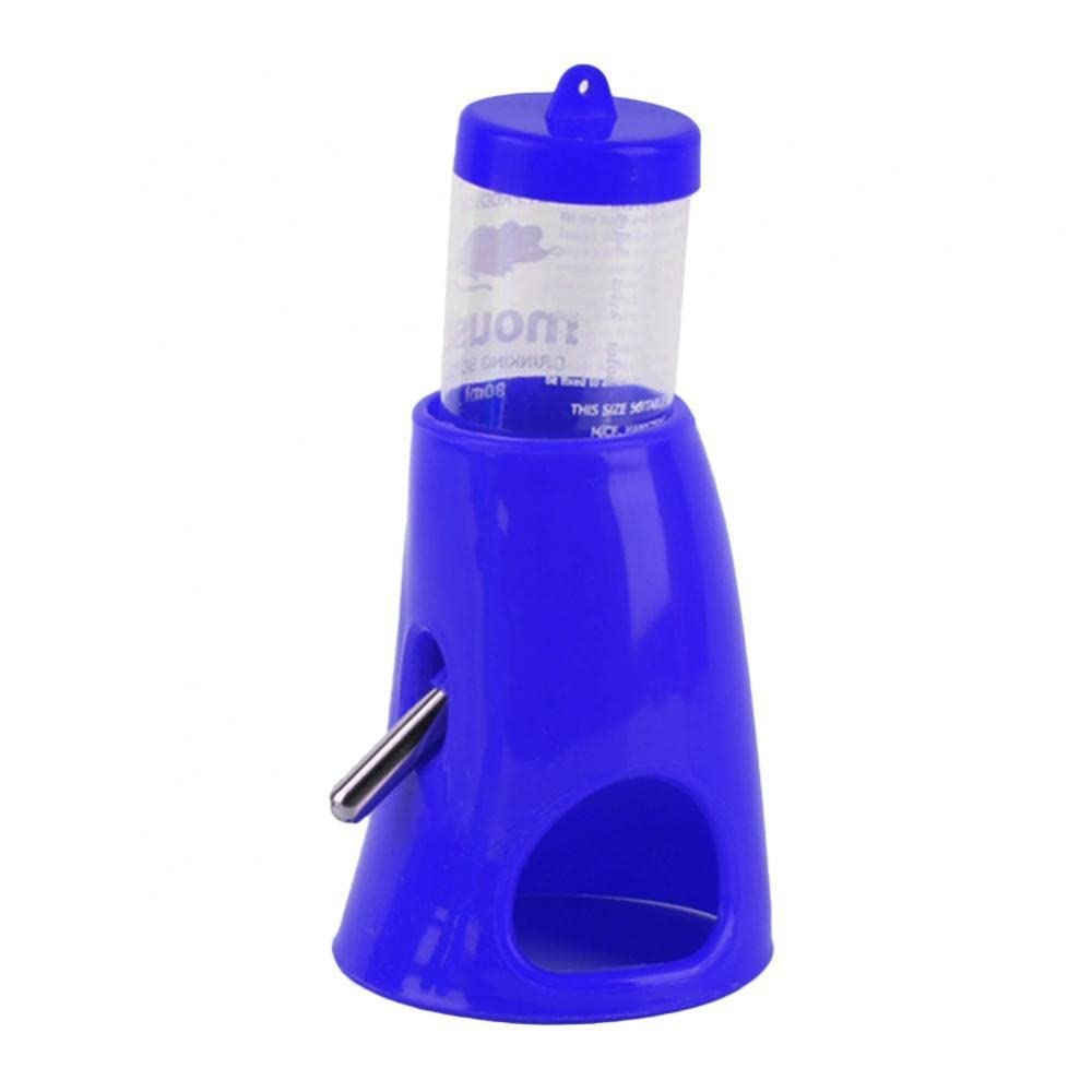 Bebedero Jaula de Animales pequeños, 80ml Mascota Hamster Botella de Agua Alimentador de Alimentos Tazón Estante Dispensador Base Hut Pet Bowl Alimentador Mascota Conejo Botella de Agua (Color : Red)