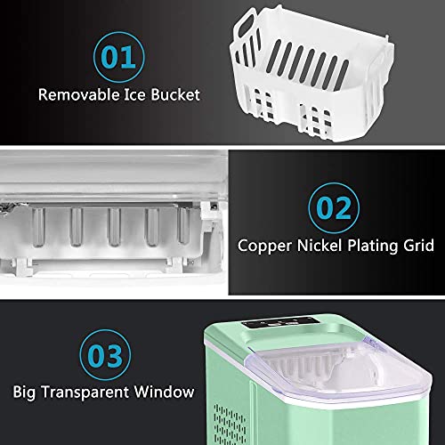 Máquina fabricadora de hielo eléctrica de sobremesa, 12 kg/24 h, para cocina y hogar, forma de bala, fabrica cubos de hielo miniatura 4
