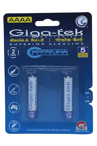Image of Premium Grade AAAA Alkaline Batteries - Pack of 2 - (Compatible Models : 25A, MN2500, E96, LR61)