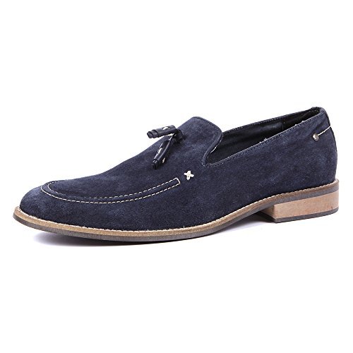 Aspele Mens Suede Tassel Casual Slip On Loafers in Black,Blue and Tan