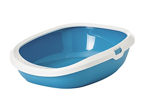Image of Savic Gizmo Cat Litter Tray with Rim, Large, Twilight Blue