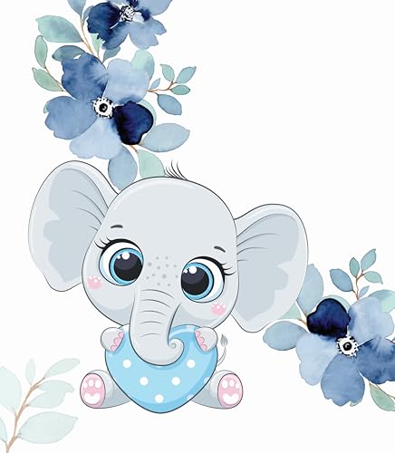 Image of Baby Monthly Milestone Blanket | 1-12 Months | Soft All-Season AC Blanket | Ideal for Newborn Boys & Girls | Perfect Growth Tracker & Photoshoot Prop with Floral Elephant | 120x90 cm