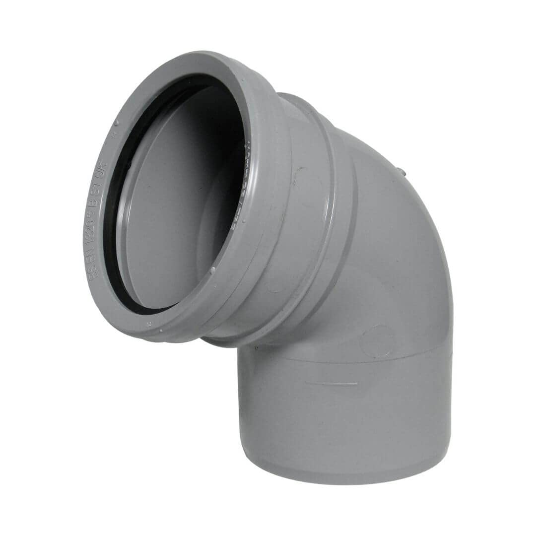 Floplast SP162GR 110mm Ring Seal Soil System - 112.5° Bend SK/SP - Grey