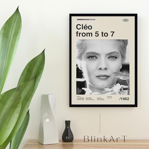 Image of BLINKART Cleo From 5To 7 Movie Poster Frame 8x12 Inch | Premium 300 GSM Paper Wall Print | Mid Century Vintage Film Artwork for Home, Bedroom, Living Room, Office | Framed Photo Decor