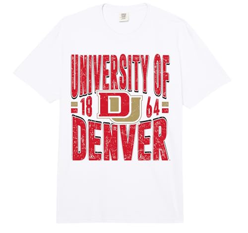 Denver Pioneers Vintage 90's Retro White Officially Licensed Comfort Colors Adult Heavyweight T-Shirt