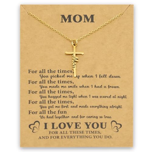Cross Necklace Gift for Her, Religious Pendant for women, for birthday or Any Special Occasion from, Faith Necklace with Message Card