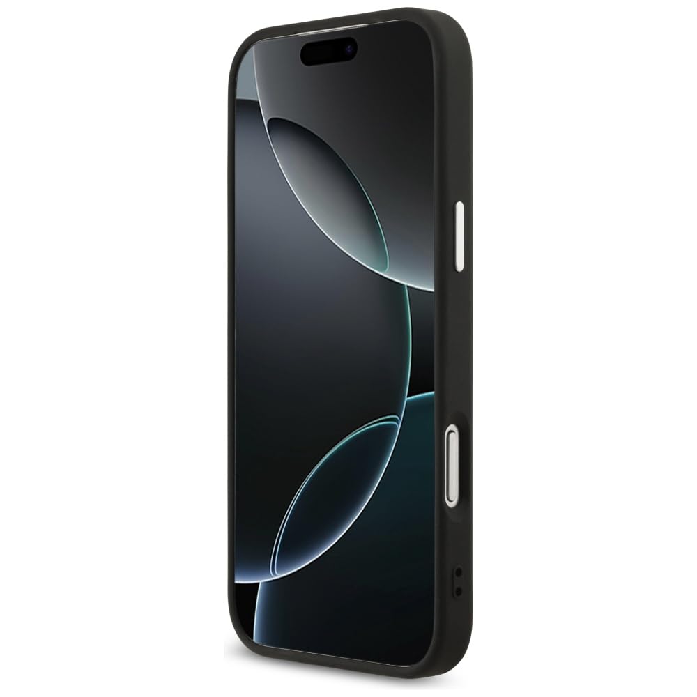 CG MOBILE Guess 4G Triángulo Logo Compatible con MagSafe Funda para iPhone 17 Pro Max (Negro/Plata)