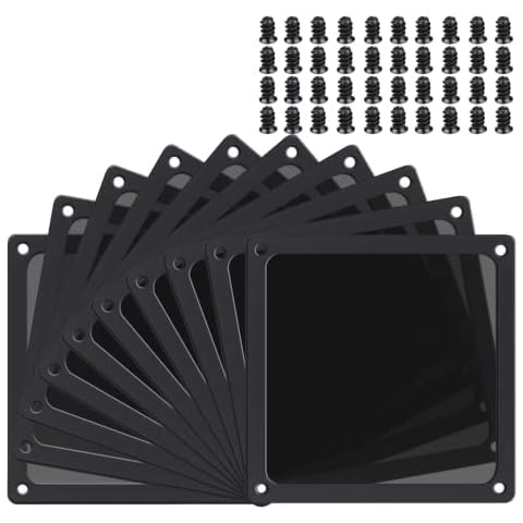 BRIEFCEC Staubfilter Lüfterabdeckungen 120mm Fine Mesh Filter 80 Maschen Nylon Ultrafein Lüfter Staubfilter PC Staubfilter mit Schrauben Kompatibel PC-Kühler lüftergitter/Netzteil/Router 10Stü Cover