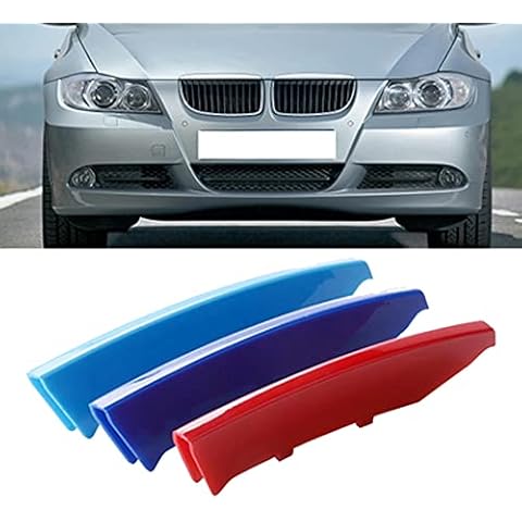 Bynome M Color Front Kidney Grille Grill Cover Insert Trim Clips Strips For BM-W 3 Series E90 318i 320i 325i 330i 335i 2004-2008 (Only fit 12 Grille,3Pcs) (E90 Grille insert 06-08) Cover