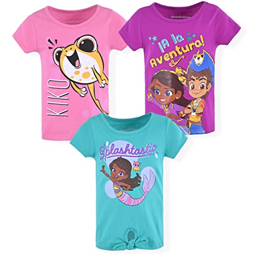 Nickelodeon Santiago of The Seas Girls’ Lorelai, Santiago and Kiko 3 Pack T-Shirts for Toddler – Pink/Purple/Blue