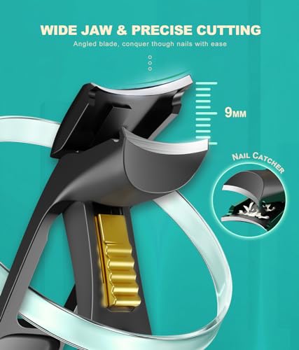 ILLFER Curved Toenail Clipper with Safety Lock Heavy Duty Thick Nail Cutter for Ingrown - image 3