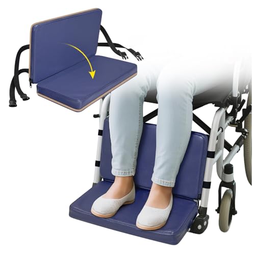Wheelchair Footrest Leg Rest Elevating Pads , Wheelchair Pedals Leg Support Extension, Elevated Foot Rest Accessories for Wheel Chair, Footrests Extender Protector Cushion with Adjustable Straps