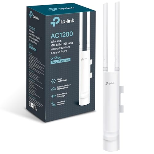 TP-Link EAP225-Outdoor Access Point, AC1200 Gigabit Wireless Access Points, 802.3af/Passive PoE,...