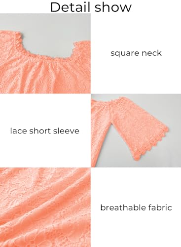 Image of MIHOLL Women's Lace Off Shoulder Tops Casual Loose Blouse Shirts