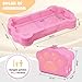 Foldable Portable Toddler Travel Bed,Toddler Floor Bed with Washable Cover for Kids,Soft and Safe (Pink)