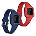 kwmobile 2X Pulsera Compatible con Garmin Vivofit jr. 3 - Brazalete de Silicona Azul Oscuro/Rojo sin Fitness Tracker